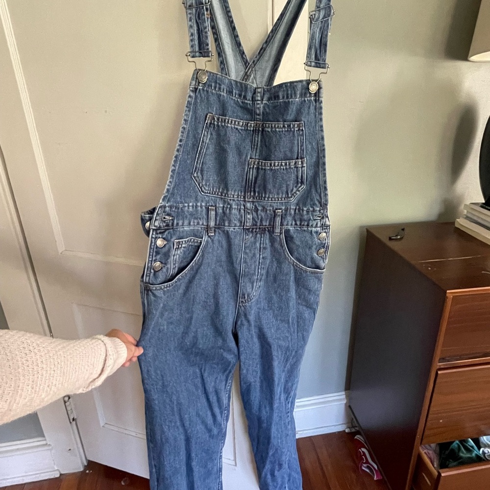 Free people Blue Denim Overalls